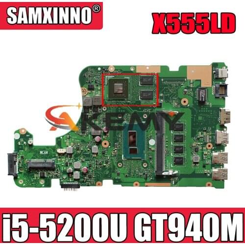 For Asus X555LD X555LN K555L F555L Laptop motherboard i5-5200U GT940M 4GB RAM REV.2.0 Graphic Mainboard Test good
