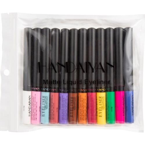 Hot Sale 12 Colors Matte Eyeliner Liquid Waterproof Easy To Wear Make Up Eye Liner Pencil Anti-sweat Long Lasting Eyeliner