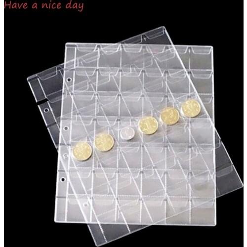 42 Pockets Classic Plastic Coin Holder Sheet Storage Collection Money Album Case