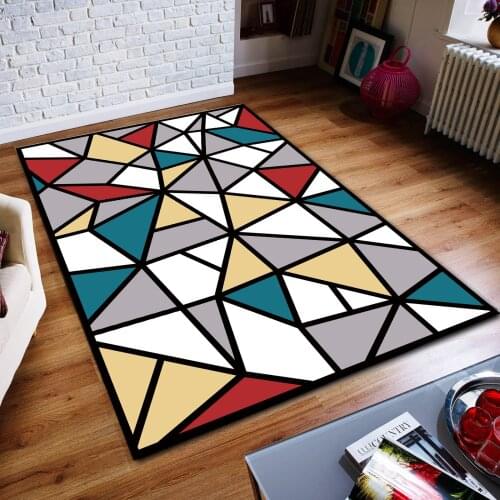 Nordic style 3D printed carpets For Living/room/bedroom/study Room Carpet Geometric patterns Rugs Home Decor Rectangle Floor Mat
