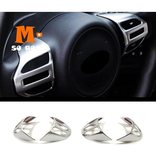 ABS Matte For KIA Picanto 2017 2018 2019 internal Car Steering wheel Button frame Cover Trim car styling accessories 2pcs