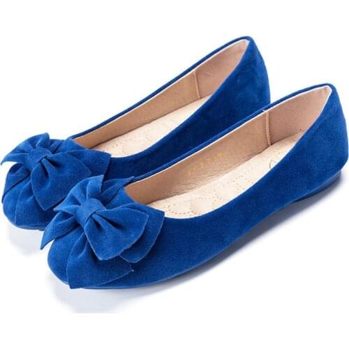 Fashion Women Doug Shoes Casual Suede Flat Bowknot Round Toe Soft Soled Loafers Black Mother Slip on Shoes