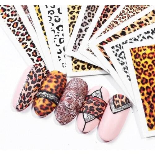 1pcs Sexy Leopard Nail Art Water Transfer Stickers Decals Animal Charm DIY Full Wrap Slider Manicure Decoration Accessory
