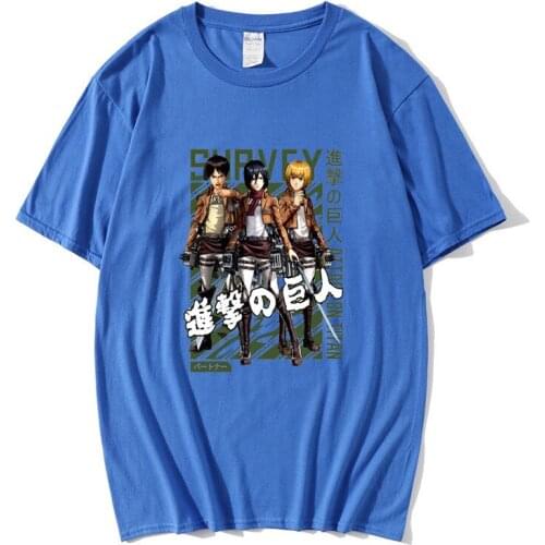 2021 Attack on Titan new cotton summer mens tide brand casual short-sleeved Hot Harajuku ManJapanese Anime T-shirt men