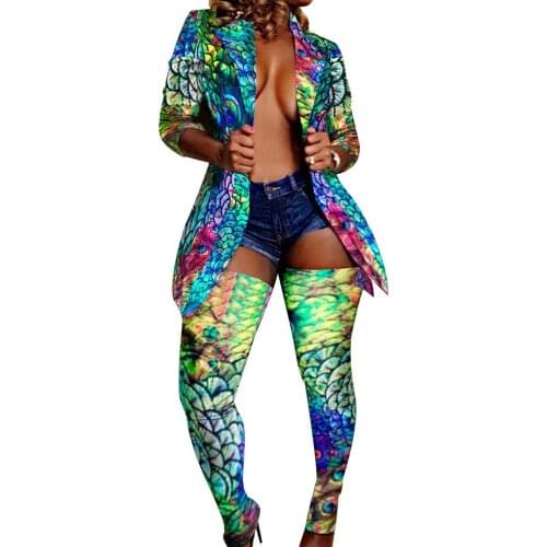 New Streetwear Hip Hop Camo Leopard Two Piece Set Women Festival Clothing Blazer Jacket and Pant Suits Sexy 2 Piece Club Outfits