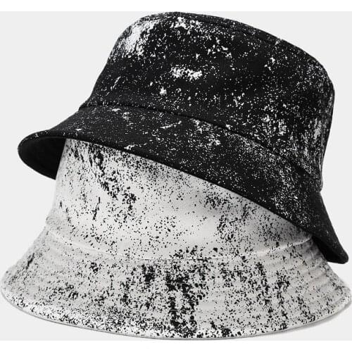 New Sky Star Tie Dyed Bucket Hat Fishermans Hat Women Trend Outdoor Leisure Sun Hat Mens Folding Color Contrast Basin Hat