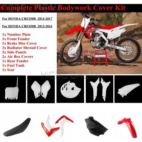 For Honda CRF250R 14-17 CRF450R 13-16 Motorcycle Fairings Complete Plastic Bodywork Cover Kit Fender Radiator Shroud Side Panels