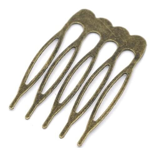 DoreenBeads Retail Antique Bronze Comb Shape Hair Clips 39x26mm,sold per pack of 30