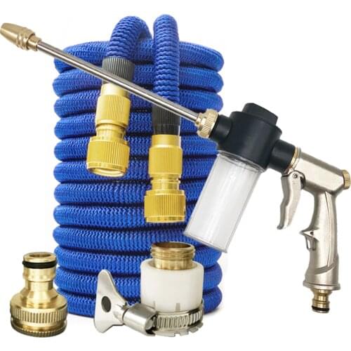 Garden Hose Metal Spray Water Gun Magic Hose Pipe Expandable Water Hose Gun Flexible 25FT-100FT Car Wash Pipe
