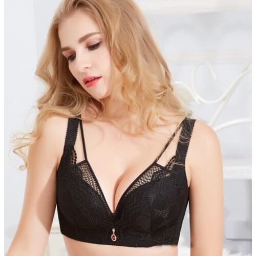 Sexy Thin Underwear Bra Plus Size Wireless Adjustable Lace WomenS Bra Breast Cover B C D E Cup Large Size Lace Bras