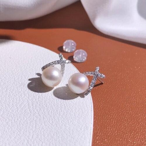 Popular 925 Sterling Silver Earrings Findings Settings Base Mountings Parts Mounts for Pearls Agate Crystal Stones Jade