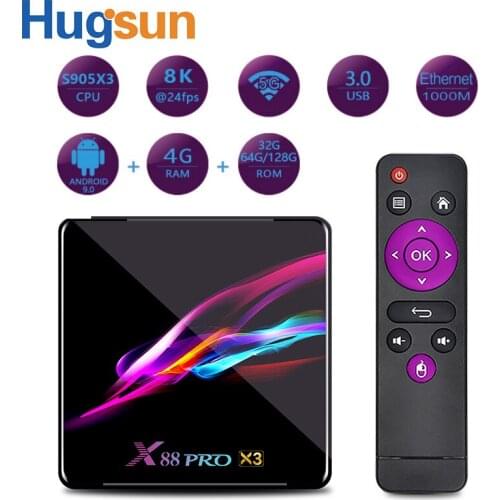 Network set-top box S905X3 chip X88 PRO X3 TV BOX 8K HD network set-top box dual-band wifi Android 9.0