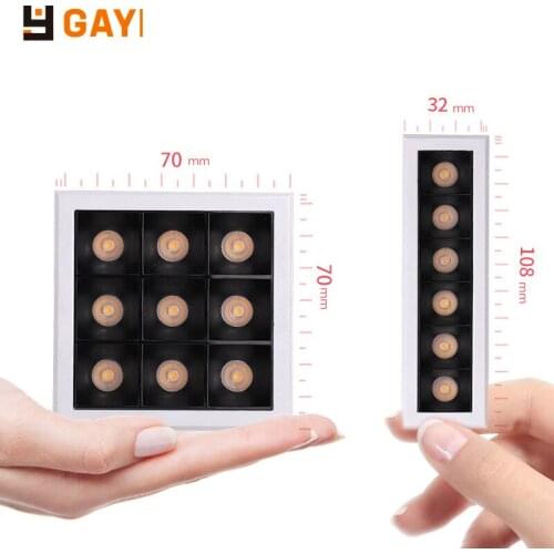 Gaoyi New Design Square Linear Mini LED Downlight Small Embedded Light RA90 3W 5W 7W 9W 12W 20W for No Main Lighting Solution