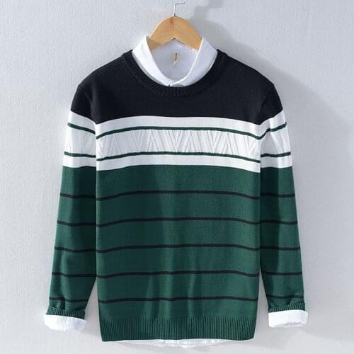 Striped long sleeve autumn and winter brand sweater men casual comfortable sweaters for men stripe o neck sweaters male chandail