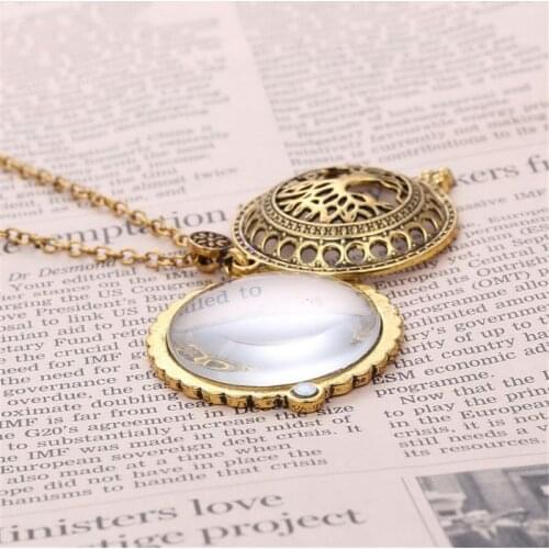 Vintage Chain Magnifying Glass Hot Necklace Pendant Grandma Gift Metal Magnifier Dropshipping
