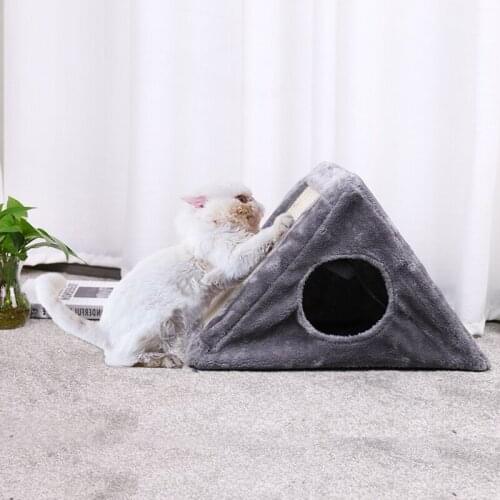 Funny Cats Scratcher Boards Natural Caught Toy Cat Climbing Frame Kitten Pet Cat Playing Tunnel Toy with Ball Small Cat Houses