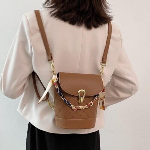 DORANMI Bucket Backpack Bags For Women 2021 Luxury Brand Designed Scarf Rucksack Female Book Backpacks Back Bag Mochila SB621