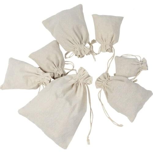 10Pcs/lot 8x10cm Cotton Line Drawstring Pouches Wedding Christmas Jewelry Packaging Candy Favor Holder Jewelry Party Gifts Bags