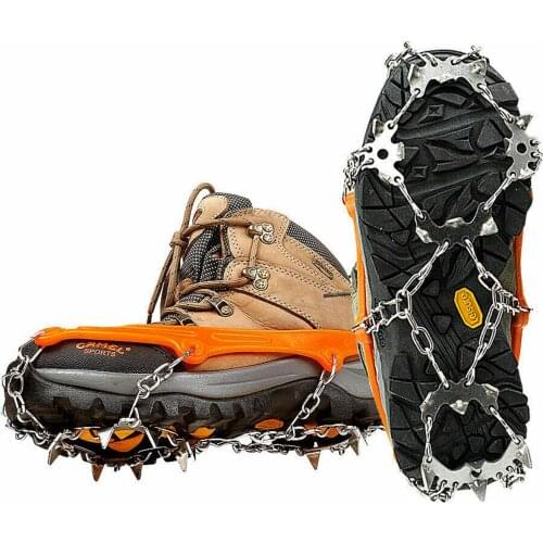 18 Teeth Ice Gripper Spike for Anti Slip Climbing Snow Spikes Crampons Cleats Chain Claws Grips Boots Cover crampons