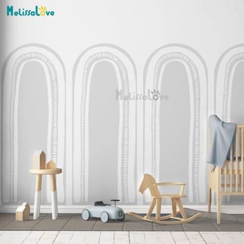 2pcs/set Double Arch Decor Geometric Rainbow Design Living Room Babyroom Nursery Decal Removable Vinyl Wall Sticker Mural BD774