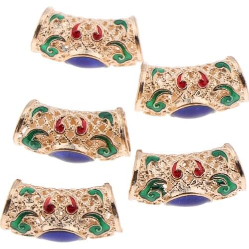 5pcs Dreadlock Hair Decoration Hair Braid Rings Cuff Clips Tibetan Jewelry