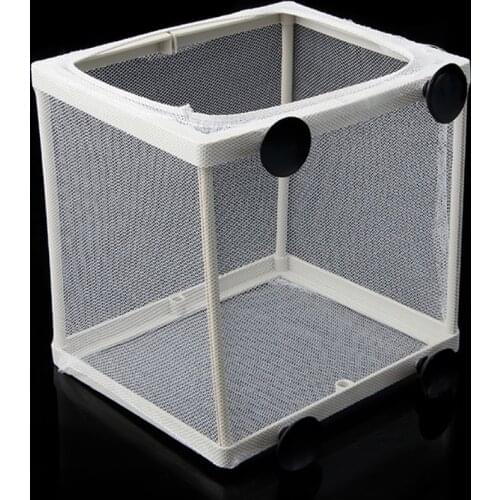 Fish Tank Aquarium Guppy Breeding Breeder Fish Baby Gauze Trap Box Isolator S/L