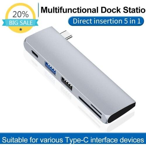 Private Model Single Head Type-c Hub Five-in-One Docking Station Computer Converter with PD Power Supply for Apple