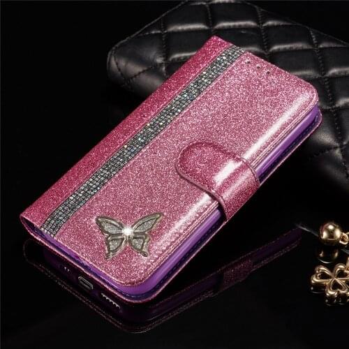 Glitter Butterfly Case For iPhone 11 Pro Max X XR XS Max 12 Mini Luxury Flip leather Case For iPhone 8 7 Plus SE 2020 Cover