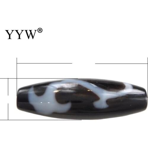1PC Natural Tibetan Agates Dzi Beads Hole 1.5mm Oval Ruyi Two Tone Healing Beads Good Blessing Size 12x38mm/20x9x3mm