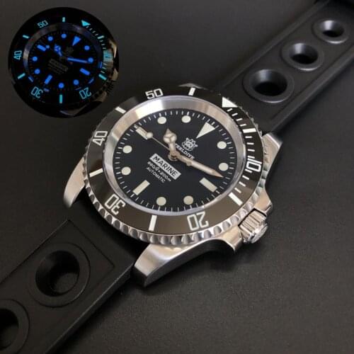 STEELDIVE automatic watches for mens,men dive wrist watch 200m waterproof mechanical wristwatch Switzerland luminous diver clock