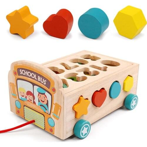 Children Assembly School Bus Number Building Blocks Early Education Puzzle Toy Parent-child Interactive Intelligence Games Gifts