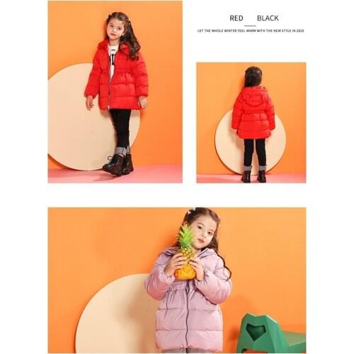 Children Ultra Light Down Coat Girls' Fashion Girls' Down Jacket Medium And Long Korean Childrens Wear Winter Jackets 3-7 Y