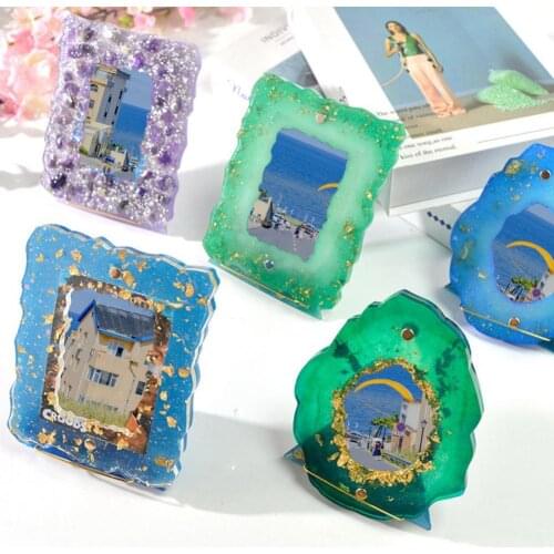 DIY Crystal Epoxy Photo Frame Mold Handmade Photo Holder Irregular Mold Waterproof Transparent Resin Frame Mould for Home