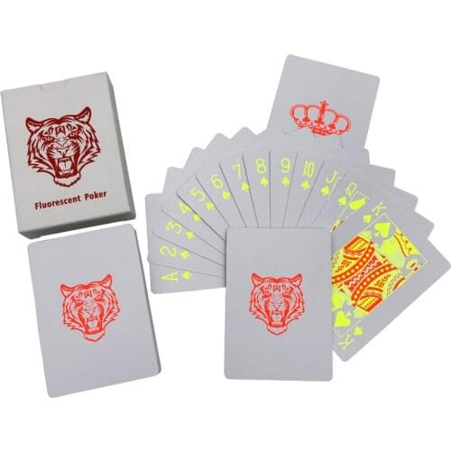 Top Grade Creativity Fluorescence Poker Texas Hold'em Baccarat PVC Playing Cards Waterproof Poker Card Board Games 2.48*3.46inch