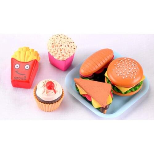 ZOCDOU 1 Piece Fake Fries Hamburger Food Child Model Small Statue Figurine Crafts Figure Ornament Miniatures Play House Decor