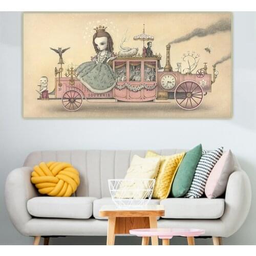 Citon Mark Ryden《Omnibus》Surrealist Canvas Art Oil Painting Artwork Poster Picture Wall Decor Modern Home Living room Decoration