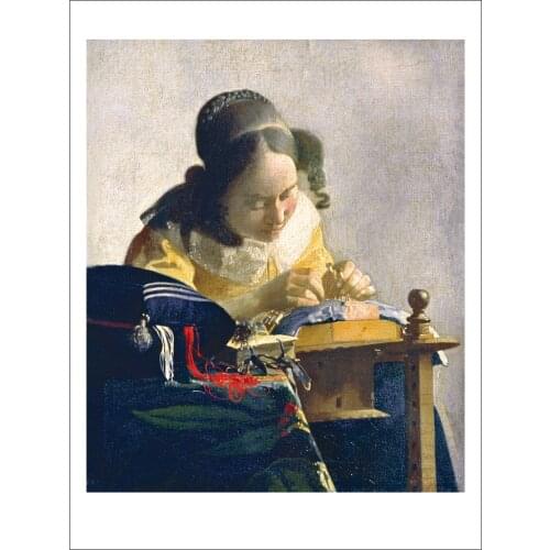 Canvas painting portrait picture figurative prints giant poster home decorative art the Lacemaker By Jan Vermeer