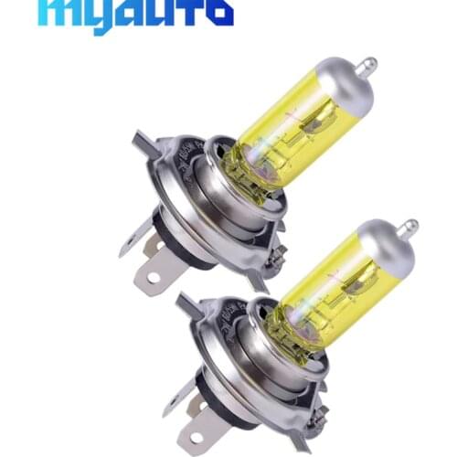 2pcs H4 55W 12V Yellow Fog Lights Halogen Bulb High Power Headlight Lamp Car Light Source parking Head auto 60/55W 3000K