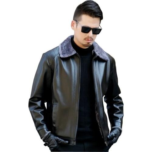Men Leather Jacket Fashion Brand Quality Fleece Lined Motorcycle Bomber Faux Leather Coats Male Outerwear Winter Jacket