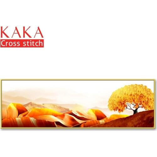 Cross stitch kits,Embroidery needlework sets with printed pattern,11CT-canvas for Home Decor Painting,Landscape Full NCKS101