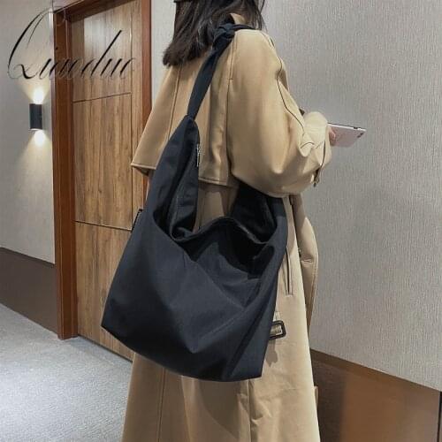 Qiaoduo 2021 New Canvas Totes Bags Women Casual Wild Ladies Handbags Solid Color Shoulder Women Bag Simple Female Messenger Bag