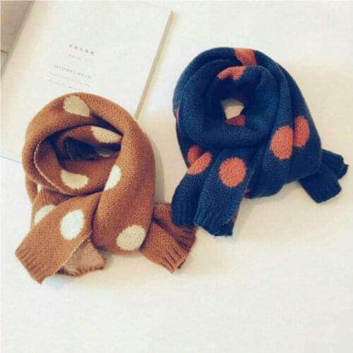 Korean Style New Boys Girls Knitted Scarf Childrens Wool Scarf Kids Autumn Winter Warm Dot Bibs