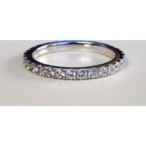 0.23Ct Diamond Engagement Band Ring Solid 18K White Gold Wedding Ring With Box