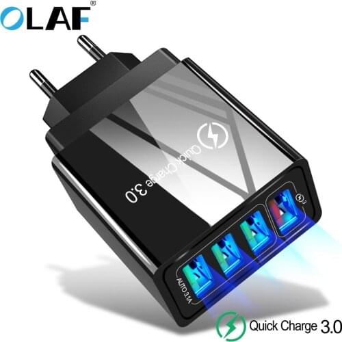 Olaf Quick Charge 3.0 USB Charger EU/US Plug For iPhone Charger USB Fast Charging Wall Mobile Phone Charger for Huawei Xiaomi