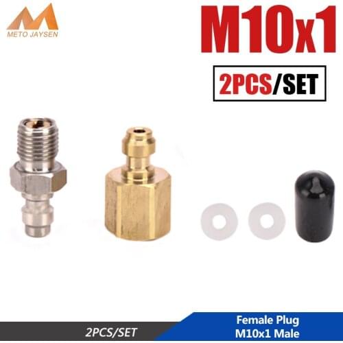 PCP Paintball M10x1 Quick Female Plug 1/8BSPP 8mm Fill Nipple 1/8NPT Male Plug Coupler Fittings Air Refilling Socket 2pcs/set