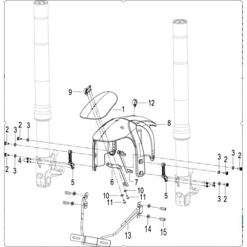 Front fender front fender support page Of Benelli BJ500 Leoncino 500