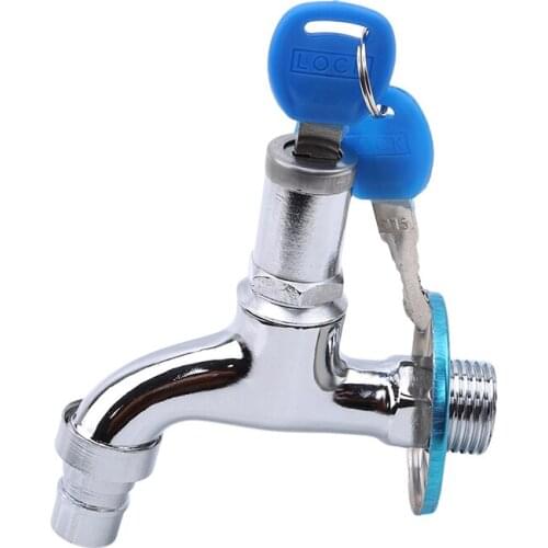 Portable Wash Water Faucet Household Outdoor Faucet Lock Key Alloy Practical Single Tap Anti Theft