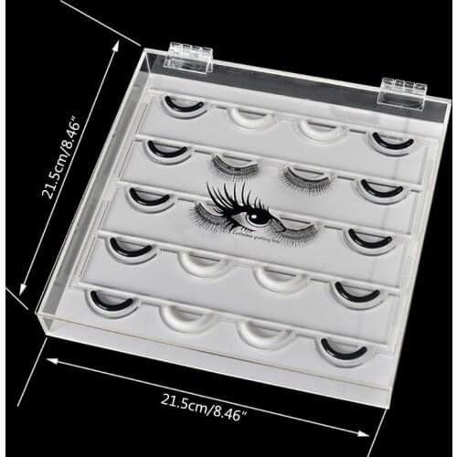 A0ND Transparent Acrylic Eyelash Storage Box Makeup Display Container False Eyelashes Organizer Eyelash Grafting Lashes Holde