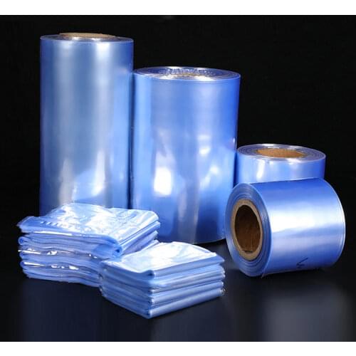 PVC Heat Shrinkable Film Reel Transparent Double Layer Plastic Cylindrical Packaging Bag Daily Necessities Drug Cosmetic Food