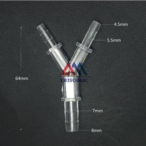 4.5mm*4.5mm*7mm Y type Reducing Connector Tube Joiner Material GPPS Plastic Fitting Fish Tank Airline Aquarium